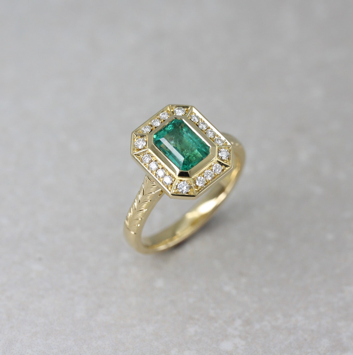 18ct Gold, Emerald and Diamond “Meadow” Ring