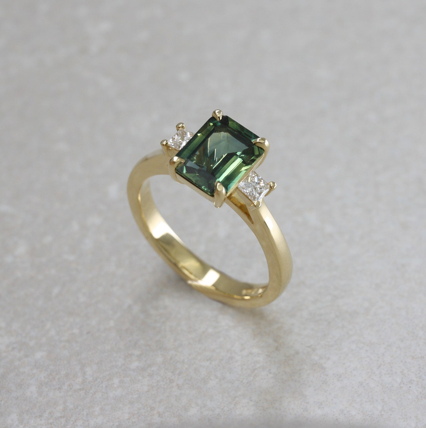 18ct Gold, Parti-Sapphire and Diamond Ring