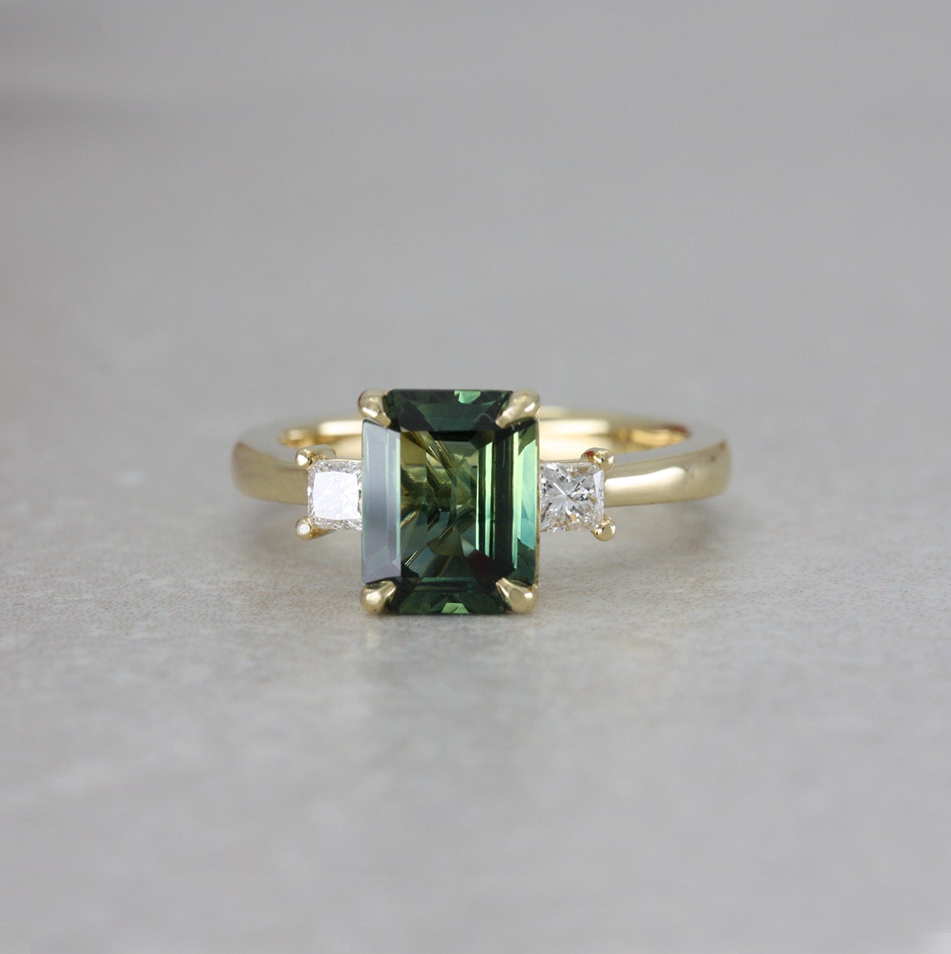 18ct Gold, Parti-Sapphire and Diamond Ring