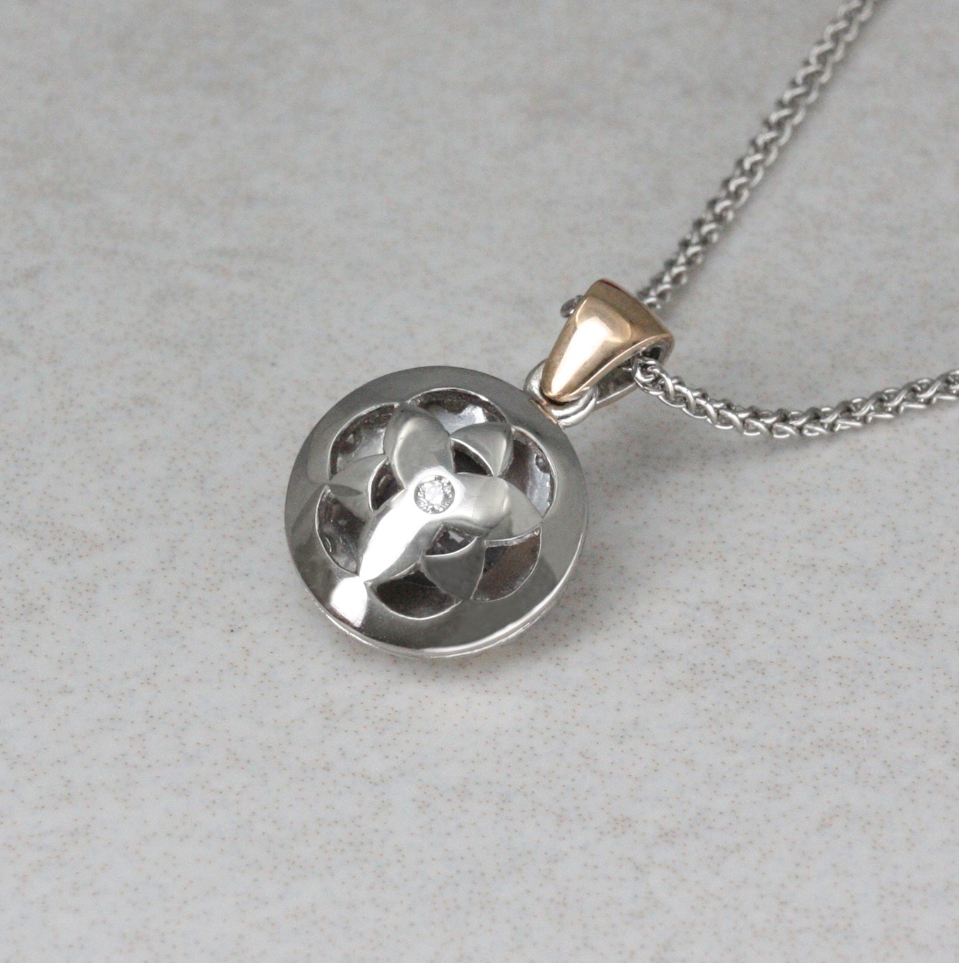 18ct Rose Gold, Platinum, Morganite and Diamond "Comet" Pendant