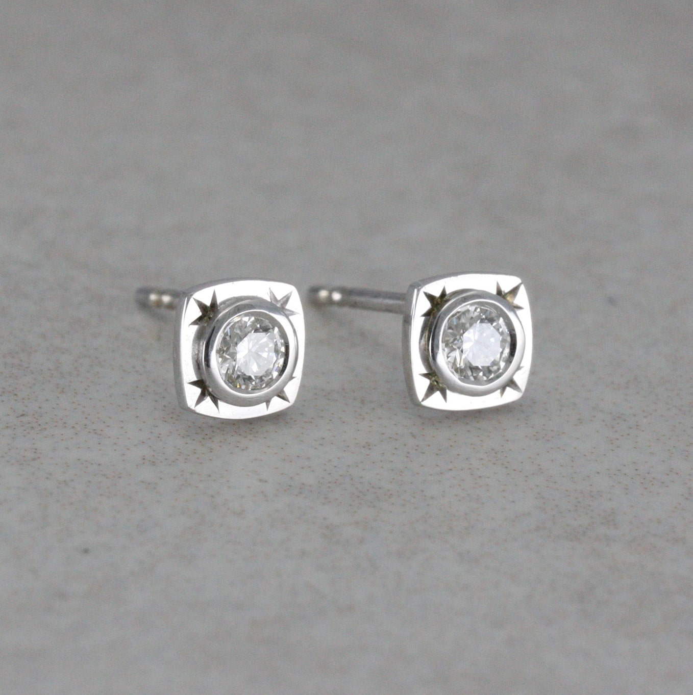 9ct White Gold “Snowflake” Earrings