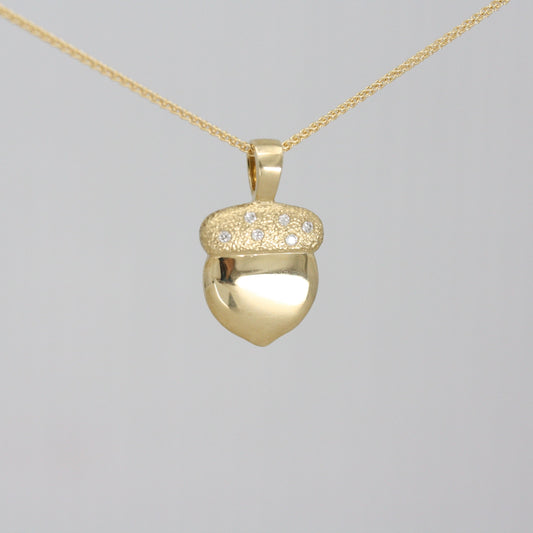 18ct Gold and Diamond “Acorn” Pendant