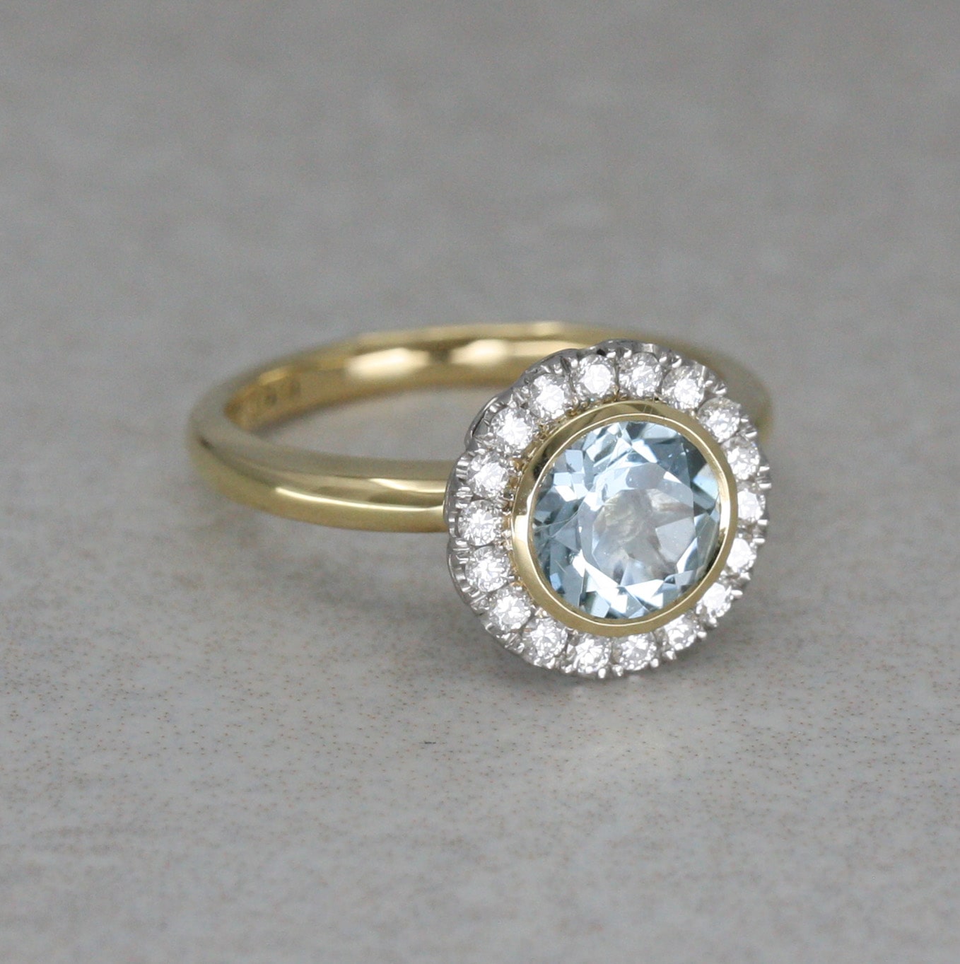 18ct Gold, Aquamarine and Diamond “Comet” Ring