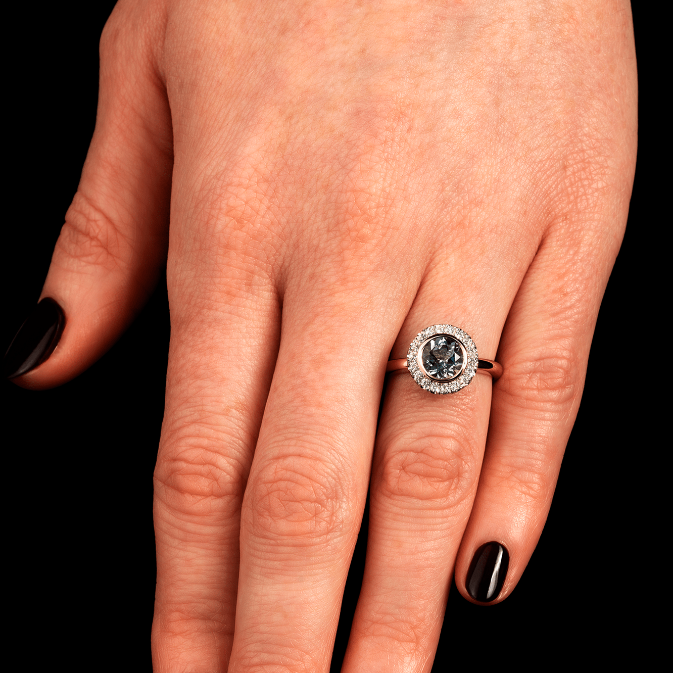 18ct Gold, Aquamarine and Diamond “Comet” Ring