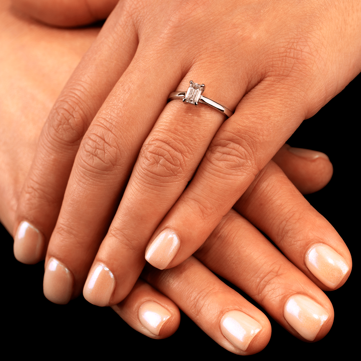 Emerald-Cut Diamond and Platinum Solitaire Ring