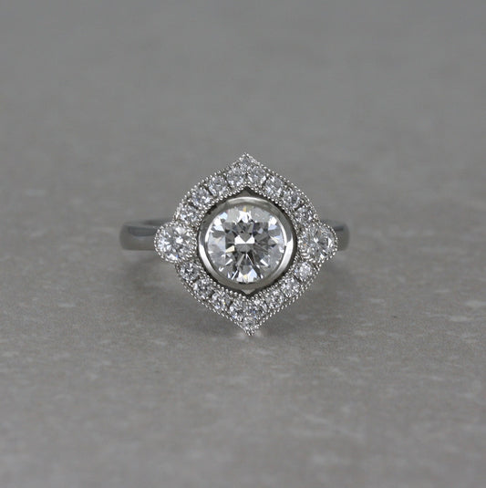 Platinum, 1.5ct Lab-Grown Diamond “Farah” Ring