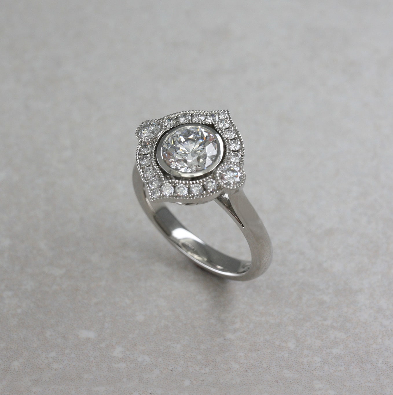 Platinum, 1.5ct Lab-Grown Diamond “Farah” Ring