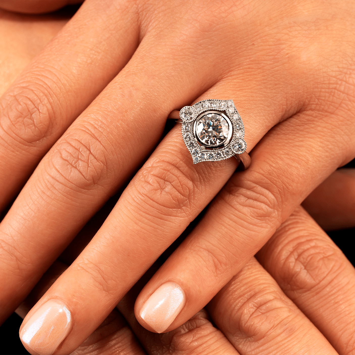 Platinum, 1.5ct Lab-Grown Diamond “Farah” Ring