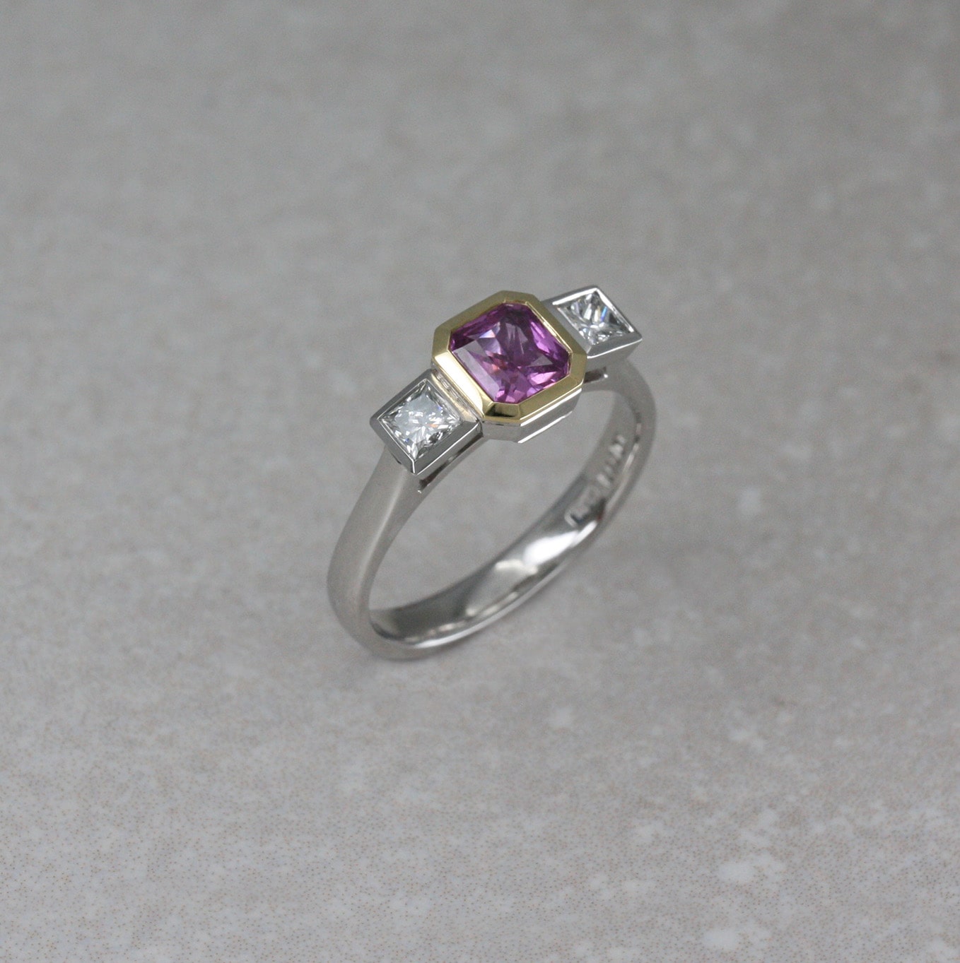 Platinum and 18ct gold, Pink Sapphire and Diamond “Roseus” Ring